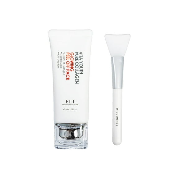 ELT Vita Youth Collagen Glow Peel-Off Pack – Includes Silicone Face Brush, 100ml