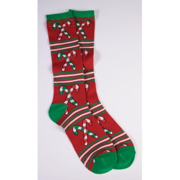UGLY CHRIST.KNEE SOCKS-CANDY CANES