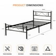 thumbnail image 7 of Simenmax Twin Bed Frame - No Box Spring Needed Heavy Duty Metal Platform Bedroom Frames Twin Size with Storage Space, Black, 7 of 7