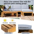 thumbnail image 6 of 5-Piece Outdoor Backyard Patio Wood Sectional Sofa Seating Group Set with Cushions (Grey), 6 of 12