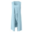 thumbnail image 4 of 2025 Conjunto de 3 piezas para mujer: abrigo sin mangas acanalado, chaleco y pantalones cortos, color liso, ropa informal/de fiesta, tallas S-XXL, 4 of 5