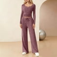 thumbnail image 3 of Wlynlyn Womens 2 Piece Outfits Matching Lounge Sets Fall Fashion Crewneck Sweatshirts Wide Leg Pants Sweatsuits, 3 of 7