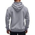 thumbnail image 4 of Men Hoodie Fleece Oversized Sweatshirts Quarter Zip Pullover Drawstring Multi-Pocket Outdoor Casual coat, 4 of 9