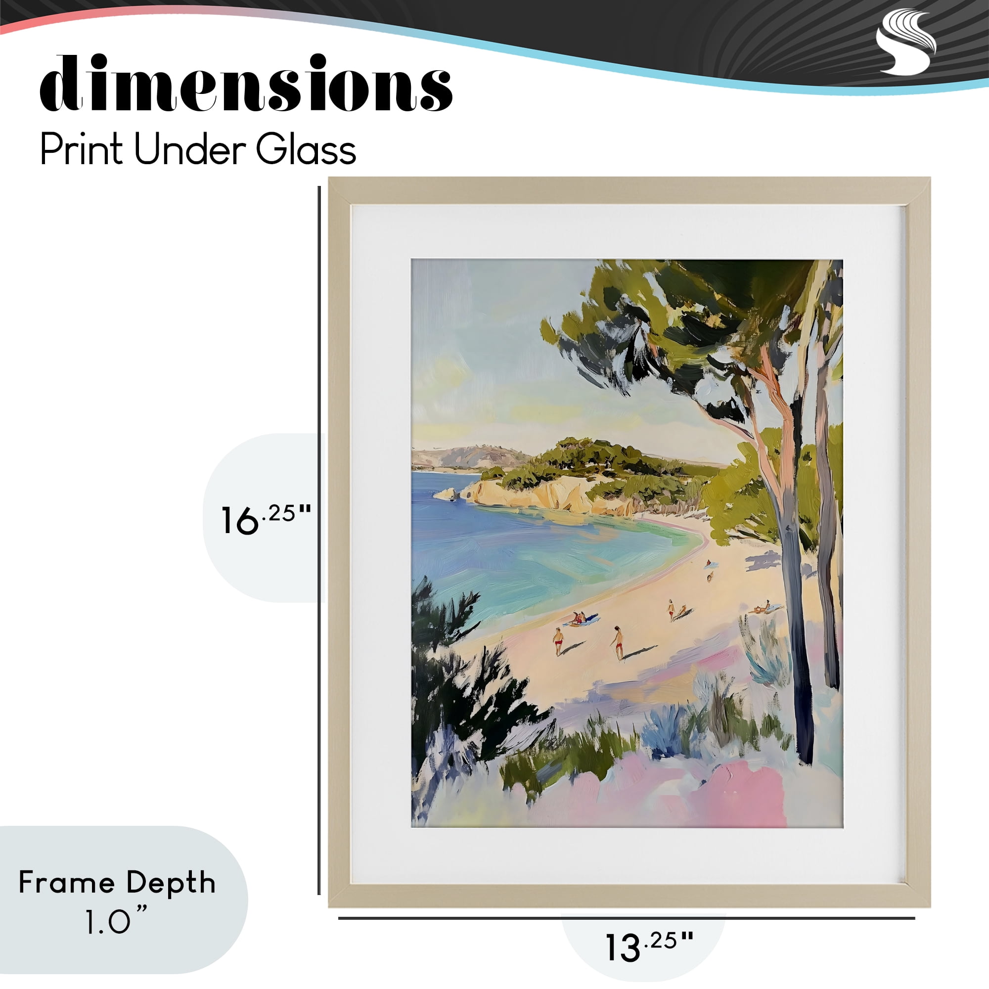 Stupell Industries Amalfi Coast Beach Escape Birch Framed Print Under Glass, design by The Prints Vibe