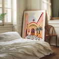thumbnail image 3 of Turkish Courtyard - Illustration Architecture Tropical Minimalist Art Deco Pastel Mediterranean Surrealism Unframed Wall Art Print 16 x 20 inches, 3 of 13