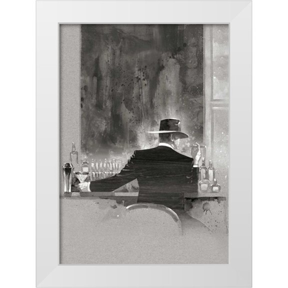 Lynch, Brent  24x32 White Modern Wood Framed Museum Art Print Titled - Cigar Bar Study