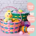 thumbnail image 4 of JOYIN 3 Pcs Easter Bamboo Woven Basket with 3 Colors for Kids Easter Grass Gift Basket with Handle Easter Egg Hunt Party Favors Treats Goodie, 4 of 9