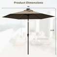 thumbnail image 2 of Costway 9' Solar LED Lighted Patio Market Umbrella Tilt Adjustment Crank Lift Tan, 2 of 7