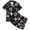 1-56Black153, variant on MEZZALL Girls Satin Pajamas Sets Ocean Themed Print Short Sleeve Lapel Button Down Tops & Shorts Sleepwear For Kids Soft Wear Casual Night Toddler Trendy Nightwear