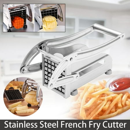 French Fry Cutter, Stainless Steel Potato Chipper Slicer Chopper Dicer  Cutter with 2 Blade s, for Potatoes, Carrots, Cucumbers and (Best Potato Chip Cutter)