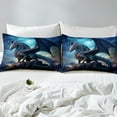 thumbnail image 3 of Erosebridal 3D Dragon Duvet Cover Queen Magic Bedding Sets, Blue Galaxy Comforter Cover Magical Animal Bed Set, Mystic Stars Bedding Bedroom Decor 3pcs (No Comforter), 3 of 5