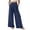 Dark Blue #006, variant on Women's Wide Leg Drawstring Waist Pants Loose Fit High Palazzo Trousers with Pockets White M