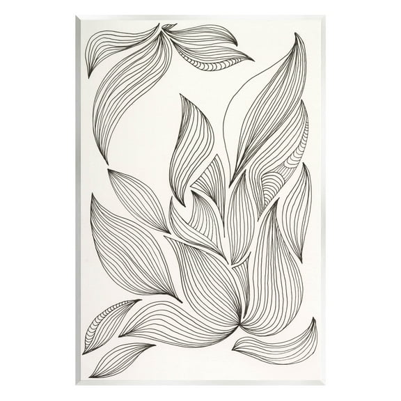 Stupell Industries Curved Stripes Pattern Botanical Design Graphic Art Unframed Art Print Wall Art, Design by Regina Moore