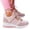 Pink, variant on Women's Large Size Platform Sneakers with Front Lace-Up Casual Sporty Heeled Trainers for Comfort & Style,Brown Size 43
