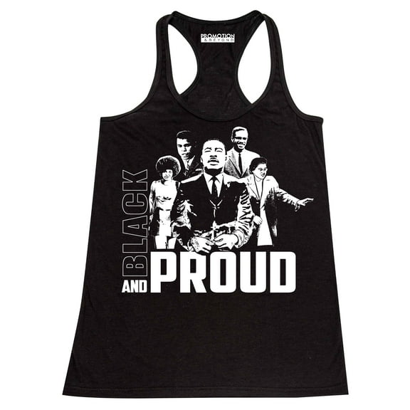 Black and Proud Black History Month Women's Tank Top, XL, Black
