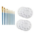 Small Notebook 6PCS Paint Tray Palettes 10PCS Brush Paint Palettes for