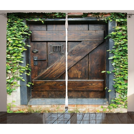 Rustic Decor Curtains 2 Panels Set Small Spanish Style Dark