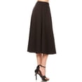 thumbnail image 2 of Women's Solid Print Casual Comfy Elastic A-line Knee Midi Skirt, 2 of 3