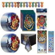 Magical Celebration Bundle for Harry Potter Fans - Complete Party Supplies with Lunch Plates, Napkins, Table Cover, and Happy Birthday Banner for Enchanting Festivities