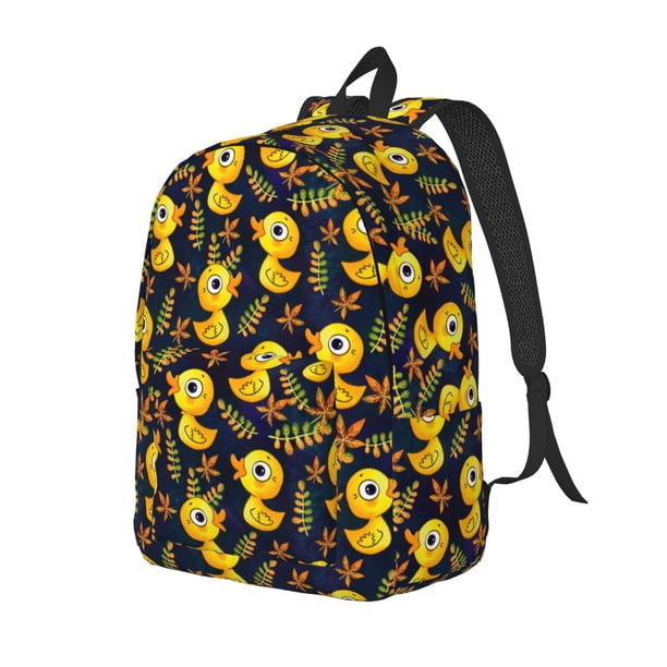 Disketp Ducks print Canvas Backpack Lightweight Travel Daypack Student Rucksack Laptop Backpack-