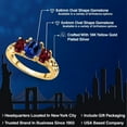thumbnail image 2 of Gem Stone King 18K Yellow Gold Plated Silver Blue Created Sapphire and Red Rhodolite Garnet Filigree Style 3 Stone Ring for Women (2.60 Cttw, Oval 8X6MM and 6X4MM) (Size 6), 2 of 6