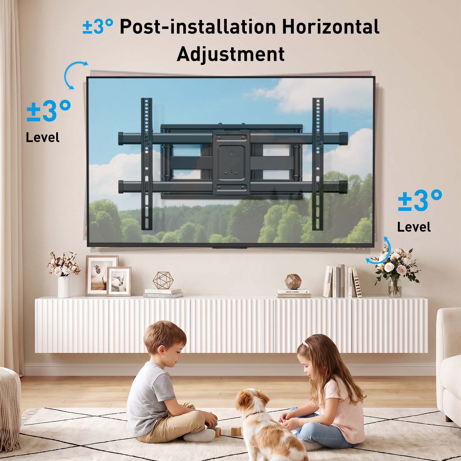 MountFTV Full-Motion TV Wall Mount for 37-90 Inch TVs, 132lb photo 6
