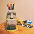 thumbnail image 4 of de Pascua Moai nd Moai portalápices de oficina lápiz labial maquillaje de pestañas organizador de brochas soportes para gafas decoración de Macarena Portalápiz, 4 of 7