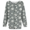 thumbnail image 4 of Tiweut Womens Casual Cardigans Christmas Santa Snowflake Graphic Button Down Cozy Fall Winter Holiday Long Sleeve Loose Fit Outwear Tops Grey,S, 4 of 4