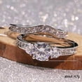 thumbnail image 5 of APIPEE 2pcs His and Hers Wedding Ring Sets Couples Engagement Rings Women and Men 925 Sterling Silver AAA Cubic Zirconia White Gold Plated Couple Combination Ring Set, 5 of 7