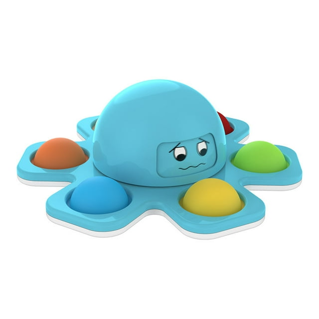 Fidget Jouets Face-Changement Jouet Soulagement du Stress Simple Fossette Clavier Pousser Bulle Jouet Sensoriel, Bleu
