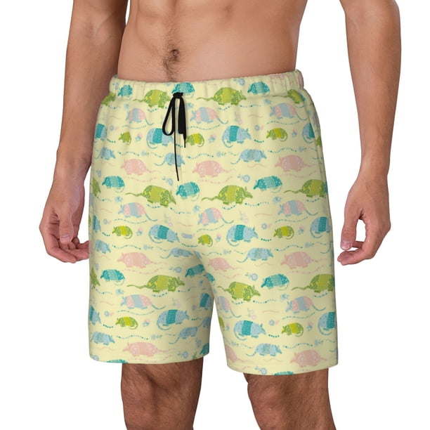 Balery Armadillo Floral Bañador para hombre, shorts de playa de secado rápido con entrepierna y forro de compresión-Medium