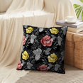 thumbnail image 4 of LALILO Throw Pillow Covers Floral With Red And Yellow Roses Black Cushion Cover 18" x 18", 2 Pack, 4 of 6