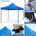 thumbnail image 6 of Canopy Replacement Top Cover Roof for 10x10 Peak Pole Straight Leg Canopy Tent,PU-Coated 500D Polyester UV Waterproof,for Outdoor Commercial Garden Patio Sun Shade(Top Only) (Light Blue), 6 of 6
