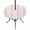 Pink, White, Rose, variant on Round Outdoor Tablecloth with Umbrella Hole and Zipper, Pink Striped Tablecloth with Elastic Waterproof, Blue Geometric Line Stripes Farmhouse Patio Table Covers for 31" - 35" Picnic Pool Tables