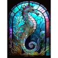 thumbnail image 1 of (B6563) Pintura Cristal Vida Marina Con Diamantes Serie Animal Resina 30*40CM, 1 of 9