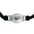 thumbnail image 2 of Dachshund Dashing Through the Snow Winter Christmas Novelty Suede Leather Metal Bracelet, 2 of 3