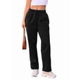 thumbnail image 2 of Women'S Wide Leg Sweatpants High Waisted Baggy Interior Drawstring Sweatpants Straight Leg Sweat Pants Black L, 2 of 7