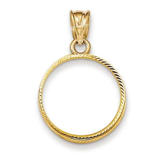 14k White Gold Prong 110ae Bezel Necklace Pendant Charm Coin Holdersbezel American Eagle Gifts For Women For Her