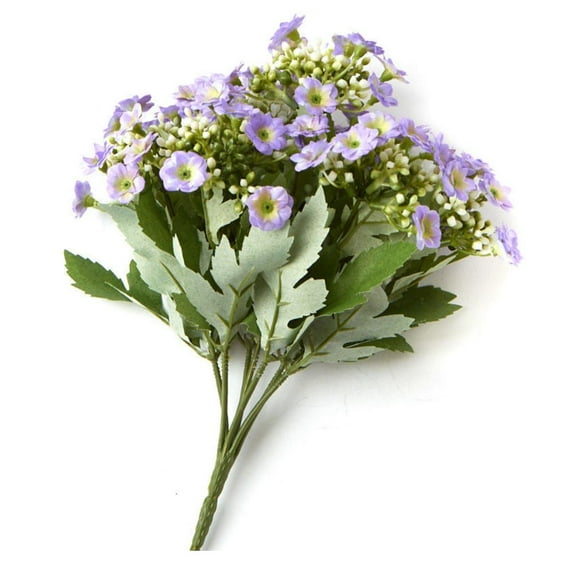 Silk Purple and White Wildflower Bush - for Spring Decor - Factory Direct Craft