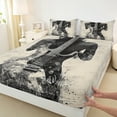 thumbnail image 3 of Homewish Boys Girls Abstract Guitar 4pcs Bed Sheets,Retro Vintage King Sheets,Music Melody Super Cozy Sheet Set,Super Cozy Room Decor, 3 of 7