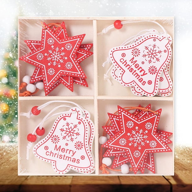 Adornos Colgantes de Navidad BLESIY 12X Árbol de Navidad Decoración Reutilizable