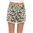 thumbnail image 2 of Just Love High Waisted Women Shorts - Summer Pom Pom Beach Shorts (Daisy, Medium), 2 of 2