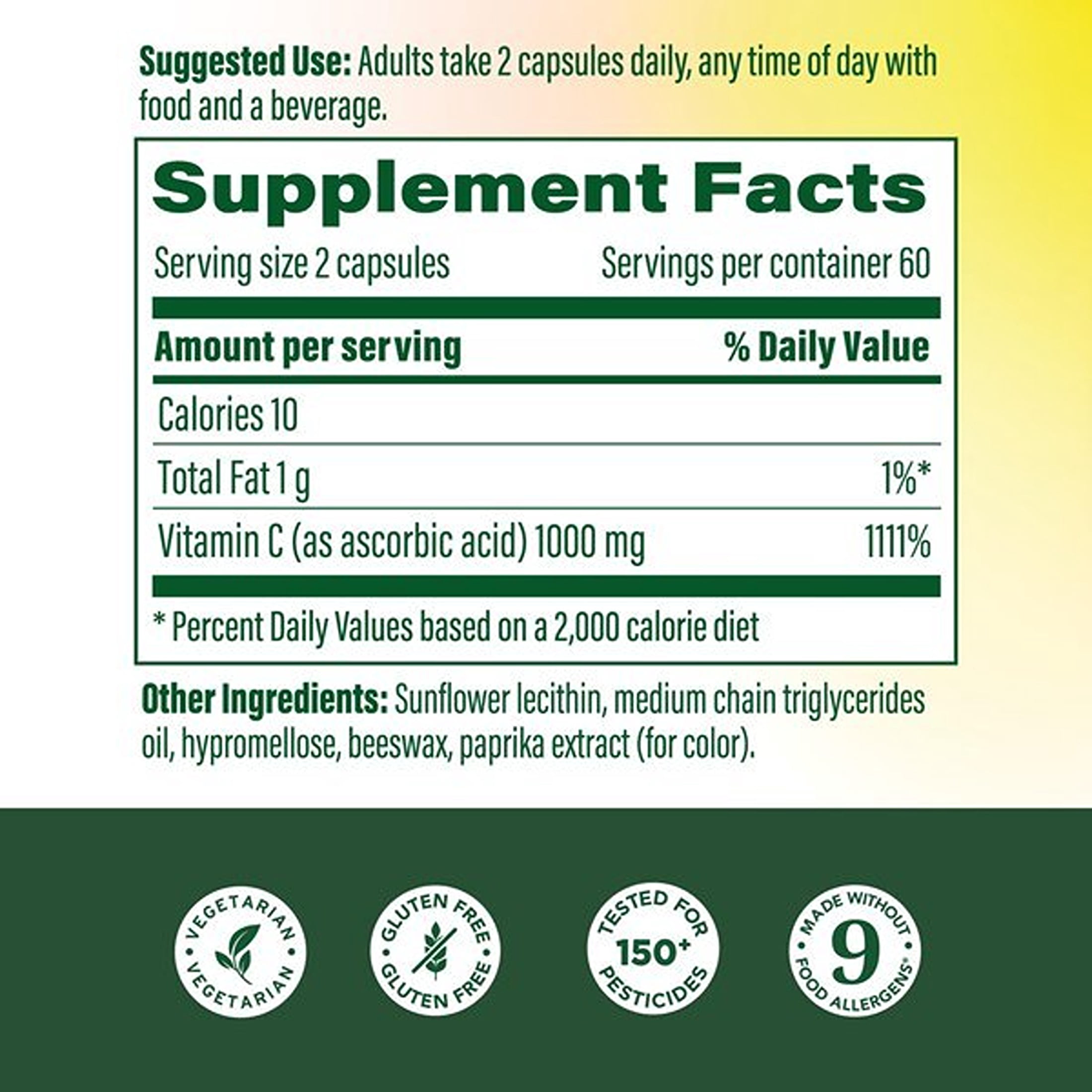 MegaFood Liposomal Vitamin C, 1000mg Per Serving, Skin & Immune Support - 60 Servings