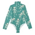 thumbnail image 3 of joogoo Skeleton Dancing Skull Women's Mock Turtle Neck Long Sleeve Bodysuit XL, 3 of 8