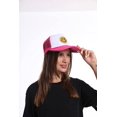 thumbnail image 3 of Sombrero de camionero con parte trasera de malla de espuma de corona alta de neón con estampado de lentejuelas y cara sonriente a la moda, para hombres y mujeres Sincero Electrónica, 3 of 5