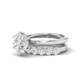 thumbnail image 2 of Forever Jewels 3.50Ct Round Cut Moissanite Women Bridal Engagement Ring Set 14K White Gold Plated, 2 of 5