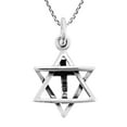 thumbnail image 3 of Uniquely Beautiful Star of David & Cross Sterling Silver Necklace, 3 of 6