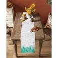 thumbnail image 4 of Table Runners 70 Inches Long Dress Scarves, Teal Green Christmas Farmhouse Coffee/Dining/Kitchen Table Decor, Holiday Table Runner, Winter Snowflake Abstract Forest Tree 13x70 Inch, 4 of 7