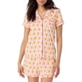 thumbnail image 1 of Set de pijama Zelbuck para mujer, moderno, 2 piezas, con forma de conejito de mono, naranja, 1 of 4