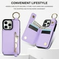thumbnail image 6 of Cutyskin for iPhone 14 Pro Max Wallet Case【RFID Blocking】 with Card Holder Cash Pocket Zipper Bills Slot, Soft PU Leather Magnetic Back Folio Kickstand, Finger Ring Holder Hook Phone Case, Purple, 6 of 9